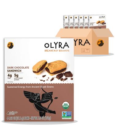 OLYRA Organic Breakfast Sandwiches Biscuits Dark Chocolate Creme | Low-Sugar High Fiber Protein Vegan - Healthy Snacks Individually Wrapped Cookies (6 Boxes of 4 packs, 1 sandwich per pack) Dark Chocolate 5.3 Ounce (Pack o… - Buy Online on GoSupps.com