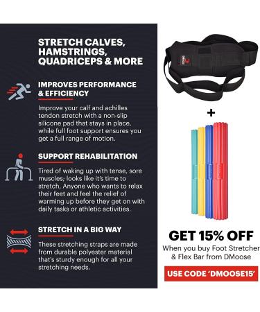 Black Moose Calf & Foot Stretcher for Plantar Fasciitis - Leg & Hamstring Stretching Strap for Pain Relief - Ideal for Dancers & Yoga enthusiasts - Buy Online on GoSupps.com