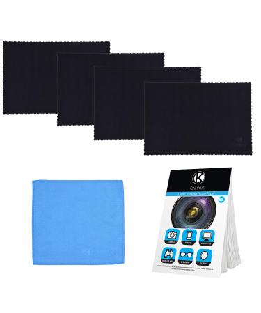 Camkix Microfiber Cover Cloth Cleaning Set - Compatible with Apple MacBook Pro (15-16) - 4X Keyboard Liner Cloth, 1x Double Sided Cloth and 1 x Lens Cleaning Paper Tissue Booklet