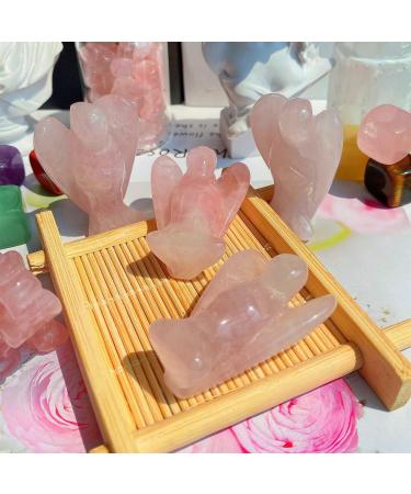 Buy Xiannvxi 38mm Rose Quartz Guardian Angel Figure - Healing Crystal Gemstone Statue for Reiki & Gift - Buy Online on GoSupps.com