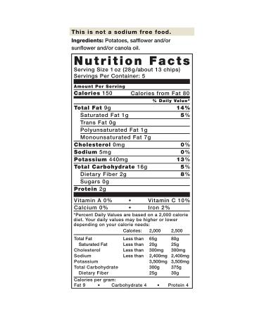 Kettle Brand Unsalted Potato Chips 5oz (15 Pack) - Healthy Snack Option - Buy Online on GoSupps.com