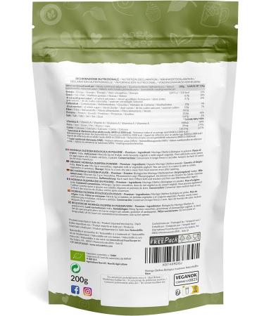 Organic Moringa Oleifera Leaf Powder - Premium Quality 200g - NaturaleBio - Buy Online on GoSupps.com