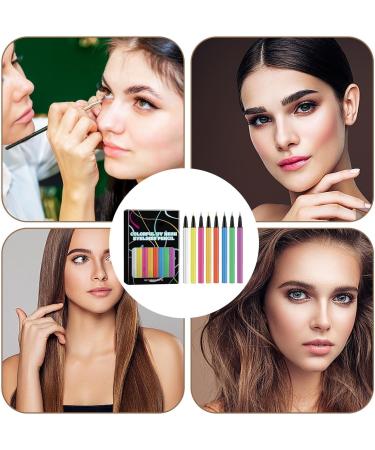  Huyeruie Liquid Eyeliner - Colored Eyeliner with Glitter | UV Neon Liquid Eyeliner Set | Graphic Pigmented Glitter Cases | 8-Color Neon Liquid Eyeliner Pen | Makeup Supplies - Buy Online on GoSupps.com