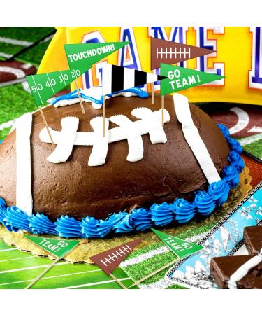 96 Pieces Football Flag Picks Football Party Decoration Football Cupcake Toppers Football Cake Decorations Soccer Toothpicks Touch Down Cupcake Picks for Sports Theme Baby Shower Party Favors Supplies - Buy Online on GoSupps.com