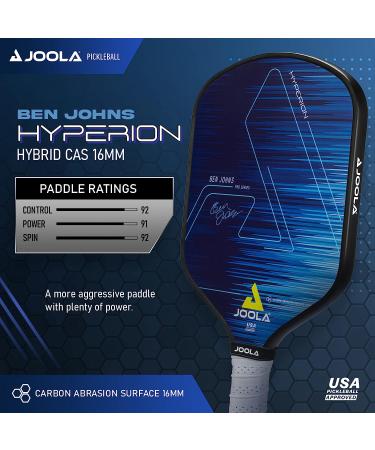 JOOLA Ben Johns Hyperion Pickleball Paddle - Carbon Surface | High Grit & Spin | Elongated Handle | USAPA Approved 2022 | Includes Paddle Cover - Buy Online on GoSupps.com