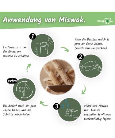 Scrupmi Miswak Toothbrush | 4-Pack | Eco-Friendly Vegan Biodegradable | 100% Natural & Plastic-Free for Travel - Buy Online on GoSupps.com