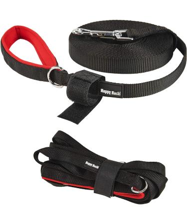 Lampop Dog Training Lead Leash Heavy Duty Strong Nylon Long Line Lead with Soft Padded Handle for Large Medium and Small Dogs Training Running Tracking Camping or Backyard (L15m/50ft Black) L: 15M/50FT Black - Buy Online on GoSupps.com