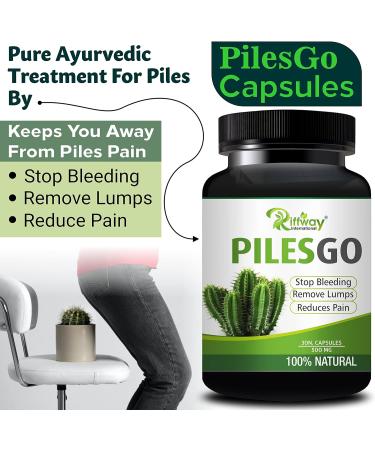 Riffway PilesGo Capsules - Hemorrhoid Support for Improved Blood Circulation - 30 Capsules - Buy Online on GoSupps.com