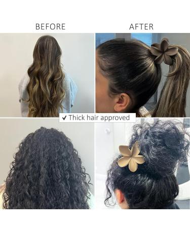 Ypkia 4 Pieces Flower Hair Clips Set - Large Matte Hair Accessories for Thick & Thin Hair | Stylish Women's Hair Clips - Buy Online on GoSupps.com