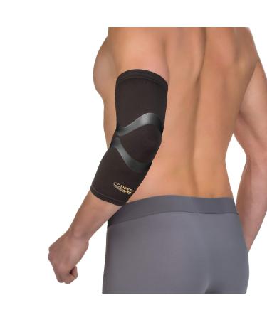 Copper Fit Pro Series Performance Compression Elbow Sleeve Medium Black with Copper Trim - Buy Online on GoSupps.com