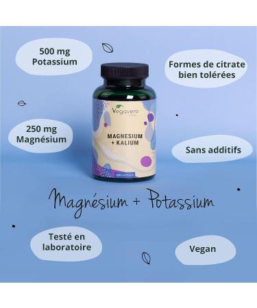 Vegavero Magnesium Citrate + Potassium Citrate | 180 Capsules | No Additives & Vegan | Optimal Absorption | Muscle Pain + Cramps + Anti Fatigue* - Buy Online on GoSupps.com