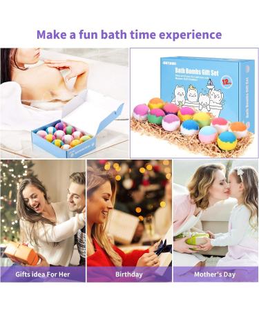 Maylawn 12-Piece Handmade Lavender Bath Bombs Gift Set - Vegan & Cruelty-Free - Perfect for Bubble and Spa Baths - Ideal Birthday or Mothers Day Gift for Her/Him - Buy Online on GoSupps.com