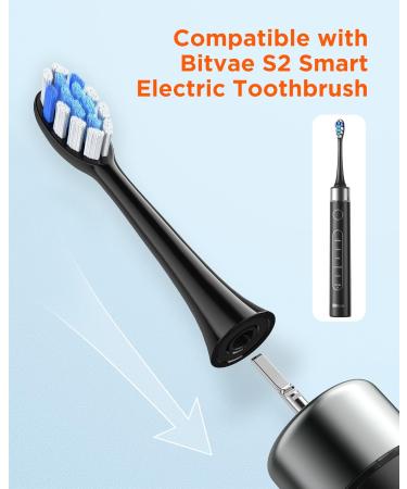 Bitvae Smart S2 Black Toothbrush Replacement Heads - 4 Pack - Buy Online on GoSupps.com