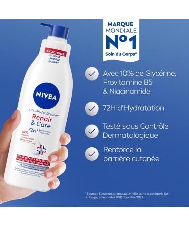 NIVEA Repair & Care Body Lotion for Very Dry Skin (1x 250ml) - Moisturizing Body Lotion with Glycerin Provitamin B5 & Niacinamide - Moisturizing Cream for Rough Skin Extra Dry - Buy Online on GoSupps.com