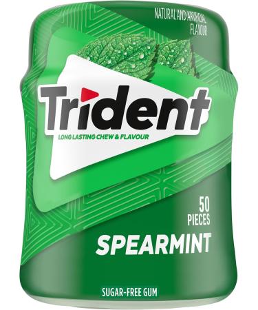 Trident Unwrapped Spearmint - 6 Bottles (300 Pieces) - Sugar-Free Gum Spearmint 50 count (Pack of 6) - Buy Online on GoSupps.com