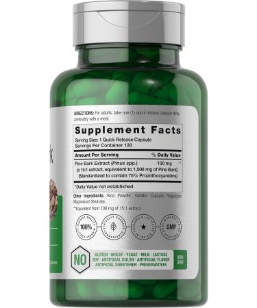 Horb ach Pine Bark Extract Capsules | 1500mg | 120 Count | Non-GMO and Gluten Free - Buy Online on GoSupps.com