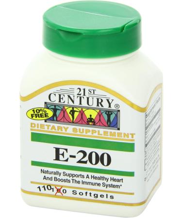 21st Century E 200 I.U. (Dl-Alpha) Softgels 110 Count (Pack of 3) - Buy Online on GoSupps.com