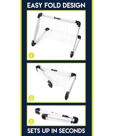 Franklin Sports Kids Mini Soccer Goal Set - Indoor/Backyard Net with Ball and Pump - 22 x 17 - White/Black - Buy Online on GoSupps.com