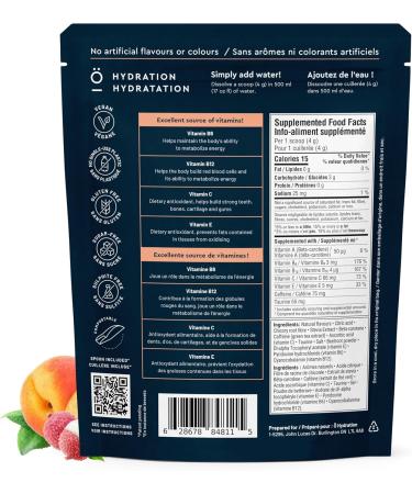  Hydration Energy & Focus | Energy Drink Mix with Natural Caffeine - Peach & Lychee - 20 Servings Sugar-Free Vitamin-Packed Blend B6 B12 C E - Buy Online on GoSupps.com