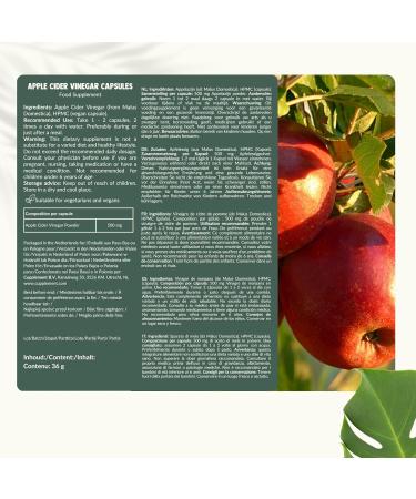 Cupplement Apple Cider Vinegar Capsules 500 mg 60 Capsules Apple Cider Vinegar Digestion Slimming Pills Solopack - Buy Online on GoSupps.com