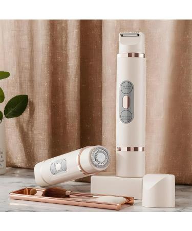 Facial hair remover for bikini zone electric epilator for women bikini shaver double head for legs face armpits and compact pubic hair trimmer Beige - Buy Online on GoSupps.com
