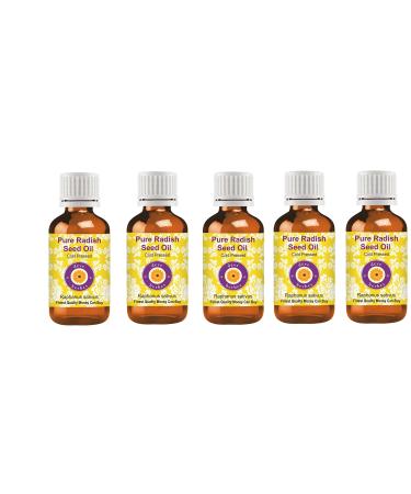 Deve Herbes Pure Radish Seed Oil Raphanus sativus 100 Natural Therapeutic Grade Cold Pressed Pack of Five 5 x 100 ml