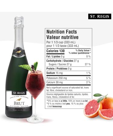 St. Regis Brut Sparkling 2 Pack (2 x 750ml per Bottle) Non Alcoholic Sparkling White Wine - Low Calorie and Low Sugar - Perfect Food Pairing - Ideal Gift or Gift Set - Enjoy Life and Flavouful Wine - Buy Online on GoSupps.com