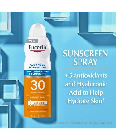 Eucerin Advanced Hydration SPF 30 Sunscreen Spray - Lightweight Hypoallergenic Fragrance & Alcohol Free - 6 Oz UV Protection - Buy Online on GoSupps.com