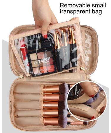 Relavel Professional Makeup Organizer Case | Multifunctional Cosmetic Bag for Travel & Home (Black, Pink Gold) - Buy Online on GoSupps.com