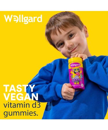Wellgard Kids Vitamin D3 Gummies - 2 Month Supply - Vegan Mixed Berry Flavour | Chewable Vitamin D Gummies - Buy Online on GoSupps.com