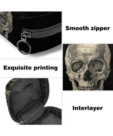 Skull Multicoloured Sanitary Napkin Storage Bag | Menstrual Cup Pouch for Women & Girls - Buy Online on GoSupps.com