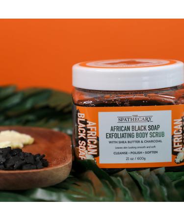African Black Soap Exfoliating Body Scrub - 21 oz | Ultra Hydrating & Nourishing Body Care - Best Exfoliator for Glowing Skin - Buy Online on GoSupps.com