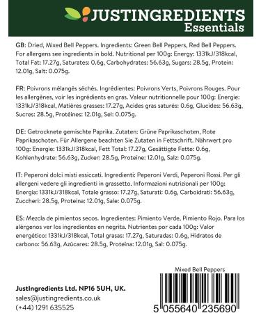 JustIngredients Essentials Mixed Bell Peppers 1 kg - Buy Online on GoSupps.com