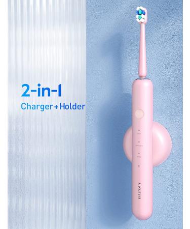 BAFOVY Sonic Electric Toothbrush for Adults - 48000 VPM Deep Cleaning with Magnetic Wireless Charger - 6 Brush Heads, 3 Modes & Smart Timer - Pale Pink - Buy Online on GoSupps.com