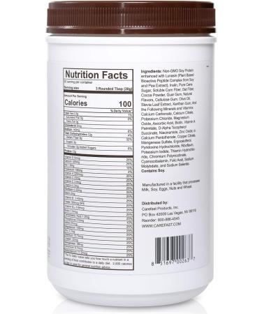 Carefast Stay Planted Chocolate Flavored Plant-Based Non-GMO Soy Protein Powder - 2lb Tub | 13g Protein | Low Carb Vegan Shakes & Smoothies - Buy Online on GoSupps.com