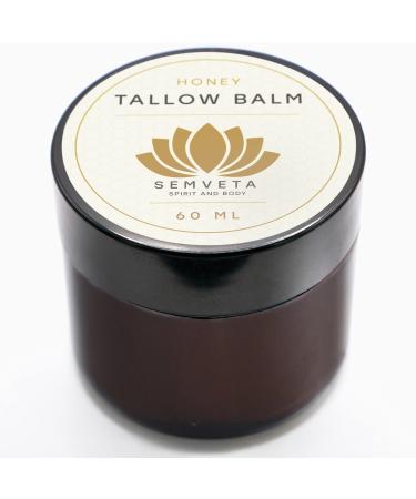 Organic Honey Tallow Balm - 100% Grass Fed Moisturizing Tallow Balm For Sensitive Skin - Tallow Face Cream - Skincare Tallow Butter Honey - Tallow Balm Moisturizer