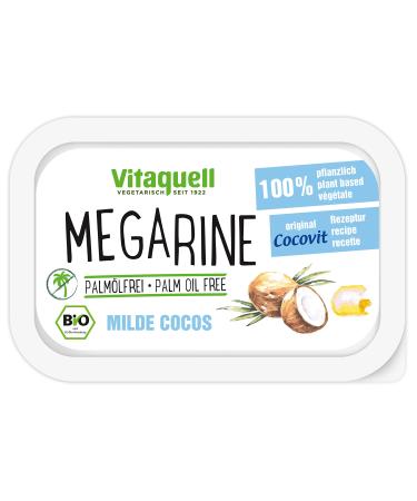 Vitaquell Megarine Milde Cocos Bio 250 g - Vegetable margarine palm oil free with a fresh coconut flavour
