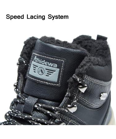 AMIDEWA Men's Snow Ankle Boots - Fur Lined, Anti-Slip, Warm Outdoor Work Shoes (Size 11, Black) - Buy Online on GoSupps.com