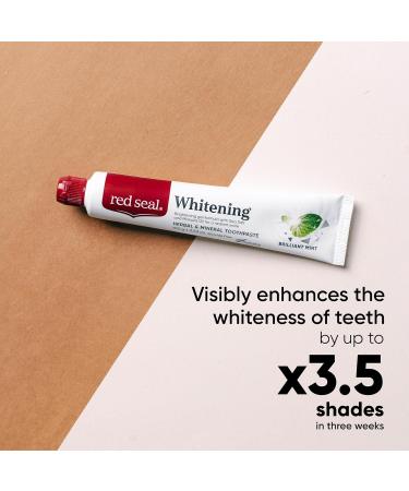 Red Seal Brilliant Mint Whitening Toothpaste - Vegan Fluoride Free Natural Ingredients NATRUE Certified 3.53 oz - Cruelty Free & Paraben Free - Buy Online on GoSupps.com