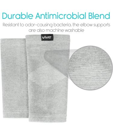 Bamboo Charcoal Compression Elbow Sleeve (Pair) for Tendonitis Recovery & Joint Pain Relief - Ideal Support for Golfers, Tennis, Weightlifting - Men & Women (Gray, S/M) - Buy Online on GoSupps.com