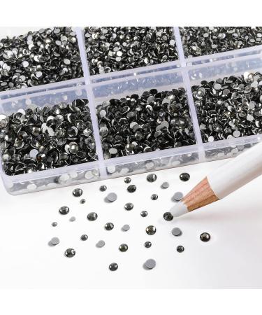 Beadsland 7200PCS Flatback Rhinestones - Clear Round Crystal Nail Gemstones & Wax Pencil Kit (SS3-SS10) - Mixed Sizes Anthracite Black Diamond for Handicrafts - Buy Online on GoSupps.com