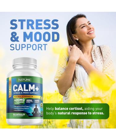 Built by Nature Calm+ Relaxation & Focus Stress Cortisol & Mood Support Calm Supplement with L-Theanine Ashwagandha Magnesium Glycinate Vitamin D3 90 Capsules - Buy Online on GoSupps.com