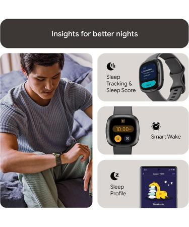 Fitbit Sense 2 Advanced Health & Fitness Smartwatch | Manage Stress & Sleep | ECG, SpO2, 24/7 Heart Rate, GPS | Shadow Grey/Graphite | One Size with S & L Bands - Buy Online on GoSupps.com
