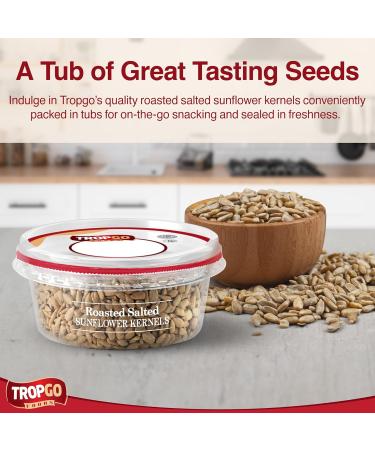 Tropgo Roasted Salted Sunflower Seed Kernels 125gr - Gluten Free Tub of Sun Flower Seeds - Non-GMO Seeds for Eating - Ready-to-Eat Snacks for Kids and Adults - Buy Online on GoSupps.com