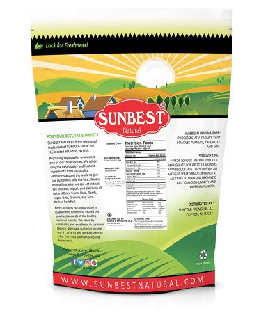 Sunbest Natural Jumbo Corn Toasted Salted 3 Lbs - Non-GMO, Gluten Free, Vegan - Buy Online on GoSupps.com