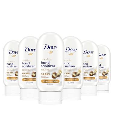 Dove Nourishing Hand Sanitizer 99.99 percent Effective Against Germs Shea Butter and Warm Vanilla Antibacterial Gel with 61 percent Alcohol and Lasting Moisturization For Up to 8 Hours 2 oz 6 Count Aloe Vera 2 Fl Oz (Pack …