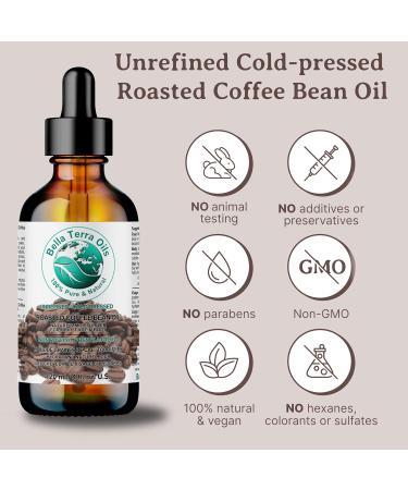Coffee Bean Oil from Roasted Beans. 120 ml. 100% Pure. Carrier Oil. Cold-pressed. Unrefined. Organic. Single Ingredient. Rich in Antioxidants. Nourishes Under-Eye Skin. Natural Moisturizer for Face and Body. Bella Terra Oils. 120 ml (Pack of 1) - Buy Online on GoSupps.com