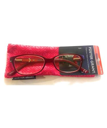 Foster Grant Coloread Wine Evalina Women's Reading Glasses with Case +1.50