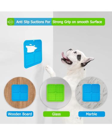 21cm Pair of Lick Mats for Dogs With Anti Slip Strong Suctions 2 Pcs Slow Feeding Dog lick Mats & 1 Spatula - Lick Mat for Dog Puppy and Cat Food (Blue + Green) 21 Cm Blue & Green - Buy Online on GoSupps.com