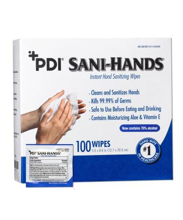 Sani-Hands Ethyl Alcohol Hand Sanitizing Wipe Individual Packet 100 Wipes